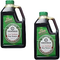 Kikkoman Traditionally Brewed Less Sodium All-Purpose Seasoning Soy Sauce Bulk Restaurant Food Service Size Large Jug 1.25 Qt