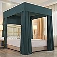 Mengersi Canopy Bed Curtains Bed Canopy Bedroom Decoration Bed Curtains,Not Include Poles (Queen,Dark Green)