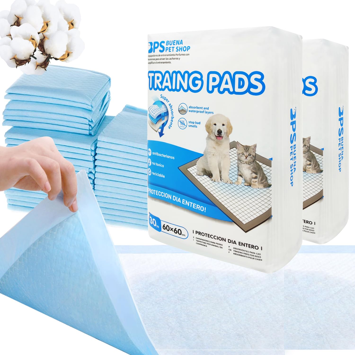 BPS® Training Pads for Dogs Cats Perfumes with Pheromones to Attract Puppies and Simplify Training (60 x 60 x 60 cm) BPS-2168 x 2