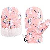 POXIMI Winter Toddler Snow Gloves Baby Boys Waterproof Gloves for Girls Warm Mittens Fleece Ski Mittens for Outdoor Sports