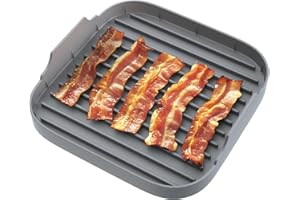Jillmo Silicone Microwave Bacon Cooker, Large Microwave Bacon Tray, Grey