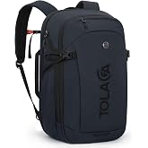 Tolaccea Travel Laptop Backpack 32L Carry on Daypack for Work Business | TSA 180&deg; Lay-flat Opening, EVA Padding Laptop Protection, Suitcase-style Main Pocket, 10L Wet/Dry Pocket, Soft Back Panel