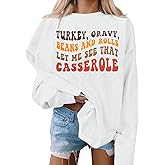 Thanksgiving Sweatshirt For Women Gobble Gobble Lightweight Pullover Turkey Cute Graphic Long Sleeve Shirts