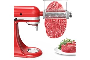 EASCANDY Adjustable Meat Tenderizer Attachment for KitchenAid Stand Mixers – 3 Thickness Settings, Fits All 4.5–7Qt Models, Heavy-Duty Metal Housing with Transparent Shell, Dishwasher Safe