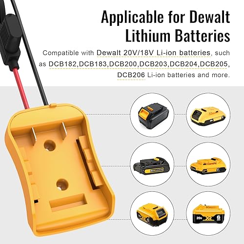 Azocek Power Wheels Adapter for Dewalt 20V Battery with Wire