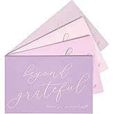 Crisky 50 pcs Lavender Shade Beyond Grateful Thank You Cards With Envelopes & Stickers Simple Chic Elegant Greeting Cards Perfect for Wedding/Business/Birthday/Graduation 4 x 6 inches