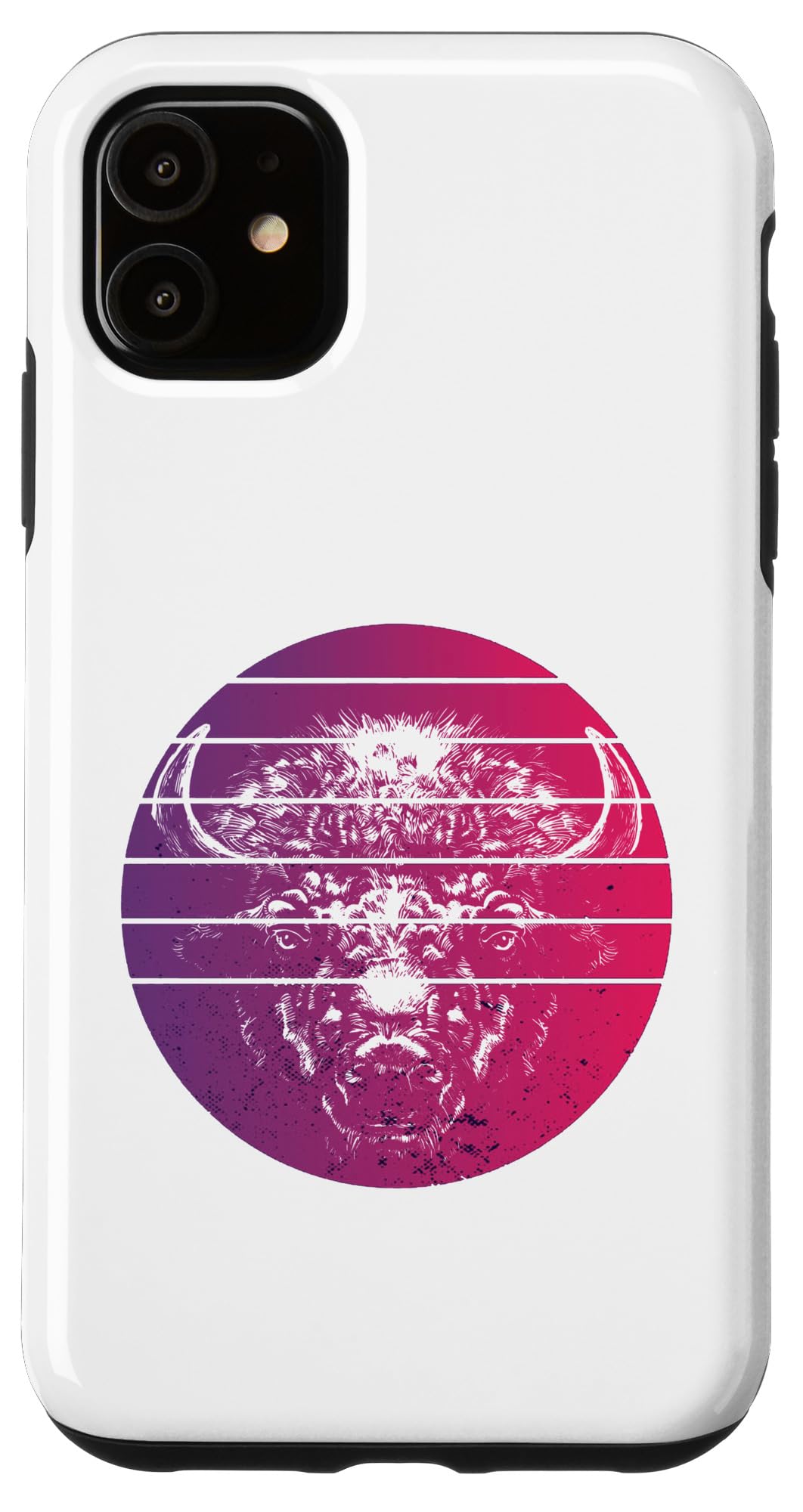 iPhone 11 Buffalo head wild animals strength nature powerful Horns Case