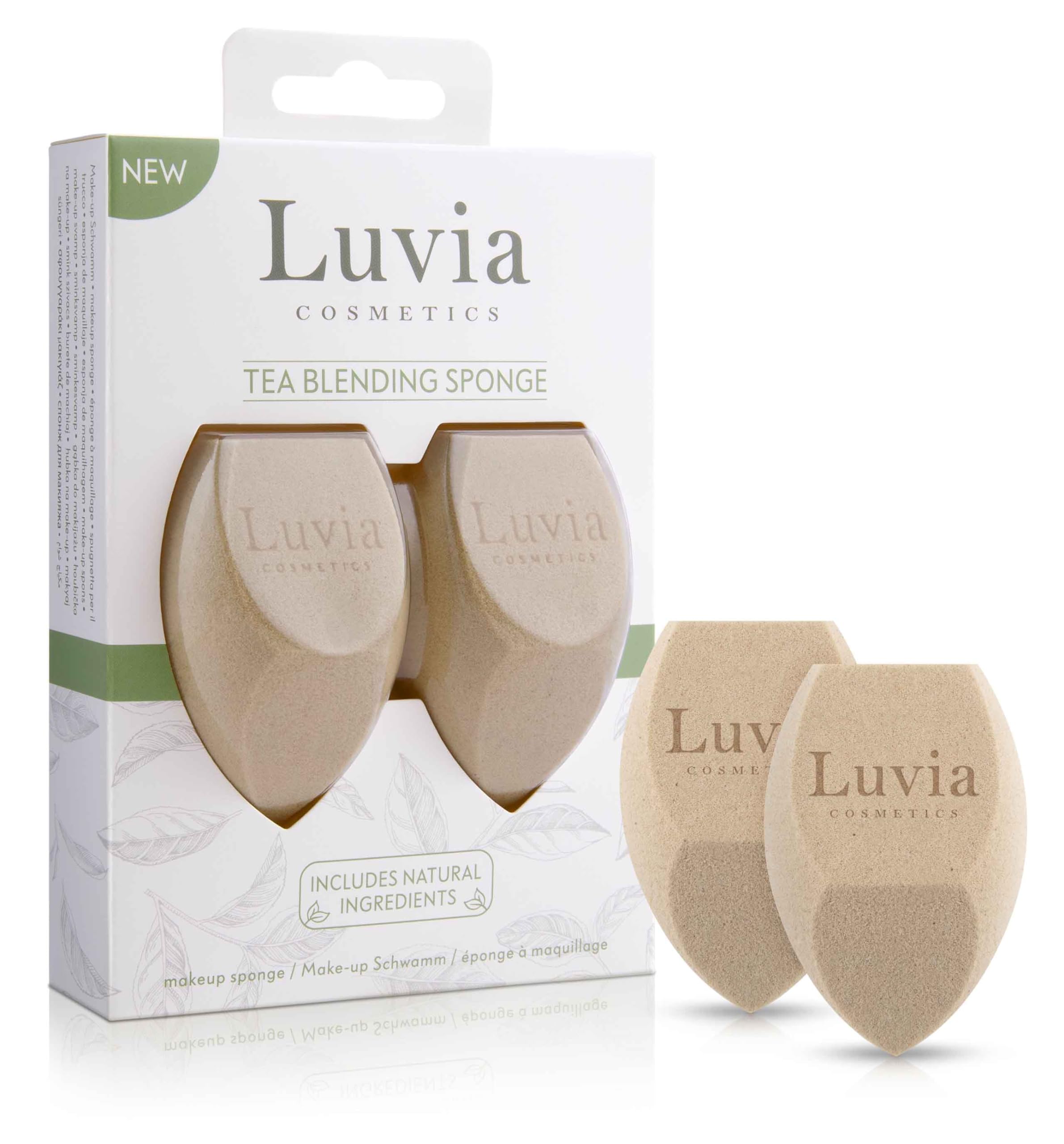 Makeup Sponge Set with Precious Tea - Luvia Cosmetics - Makeup Blender Diamond Shape
