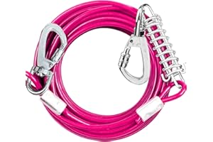 DUCKYGOO Dog Tie Out Cable Chew Proof, Long Dog Leash 30FT, Dog Runner for Yard Heavy Duty, Dog Chains for Outside, Sturdy Long Line Lead for Dogs Training Outdoor in Yard or Camping