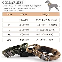 Tactical Dog Collar, Adjustable Military Training
