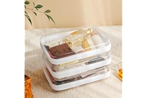 COIIJOII 3PCS Clear Hard Shell Zipper Case,Portable Cosmetic Bag with Zipper,Kid's Toy Storage Organizer Bins,Hard Plastic Case,Clear Bags for Organizing.