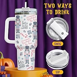 34HD Black Cat Tumbler with Handle & Straw, 40oz