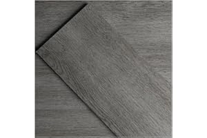 GREENFULLHOUSE Vinyl Flooring - Laminate Flooring with Wood Effect Peel and Stick Floor Tiles Self-Adhesive Flooring Planks, 2.0 mm,1 Piece,Waterproof for Kitchen Living Room(Silver Oak Sample)