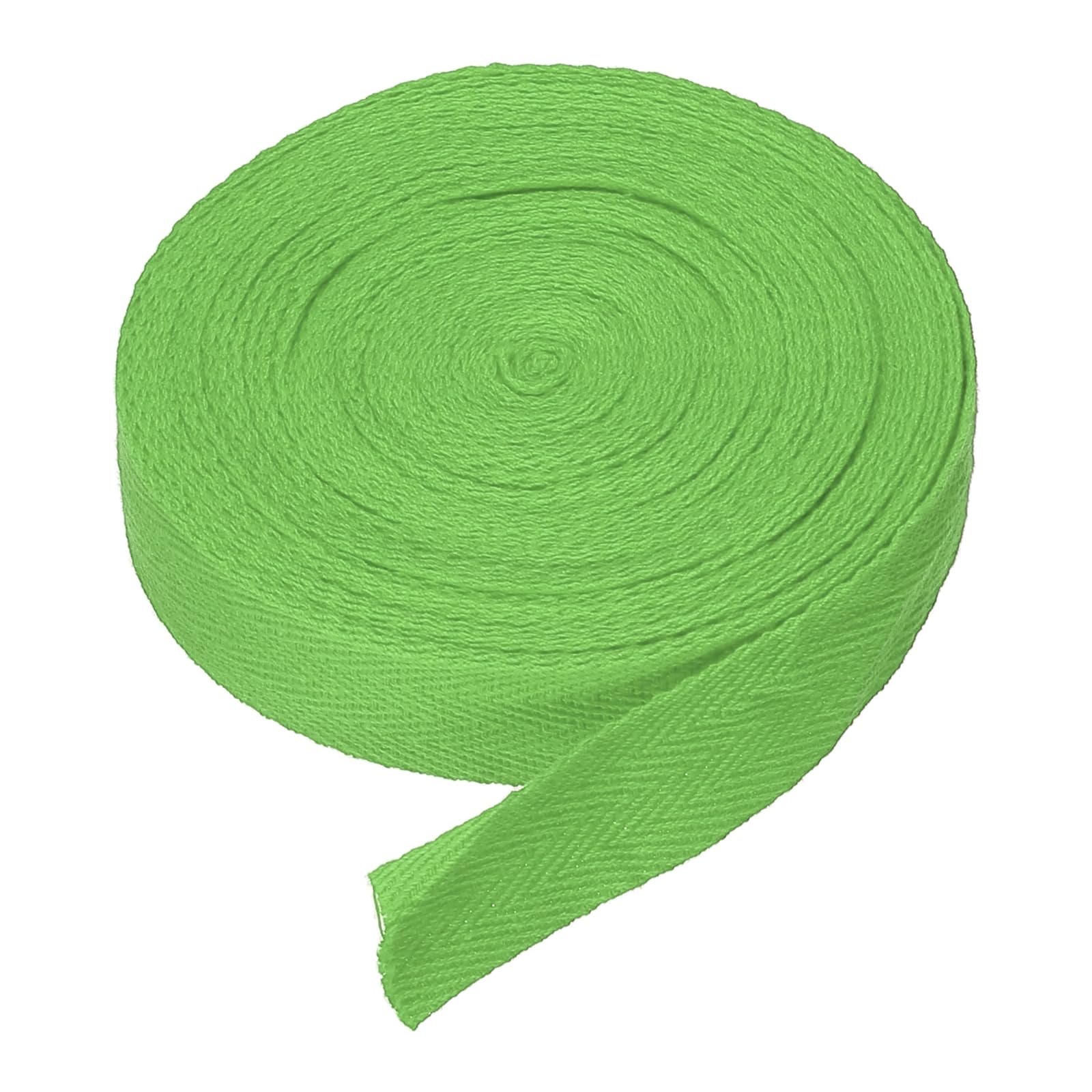 DMiotech 3/4"(2cm) 10 Yards Cotton Twill Tape Cotton Ribbons Bias Binding Tape Herringbone Tape Ribbons Bright Green for DIY Crafts, Clothes, Sewing, Knit