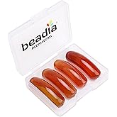 BEADIA Natural Curved Red Agate Stone Beads 36x10mm 4pcs for DIY Bracelet Jewelry Making