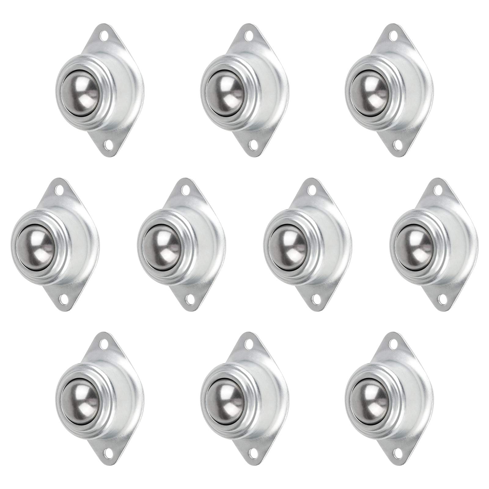 MOROBOR 10Pcs Roller Ball Transfer Bearing, Carbon Steel Round Ball Transfer Unit Universal Rotation Ball Casters for Conveyor, Roller Stand, Transmission
