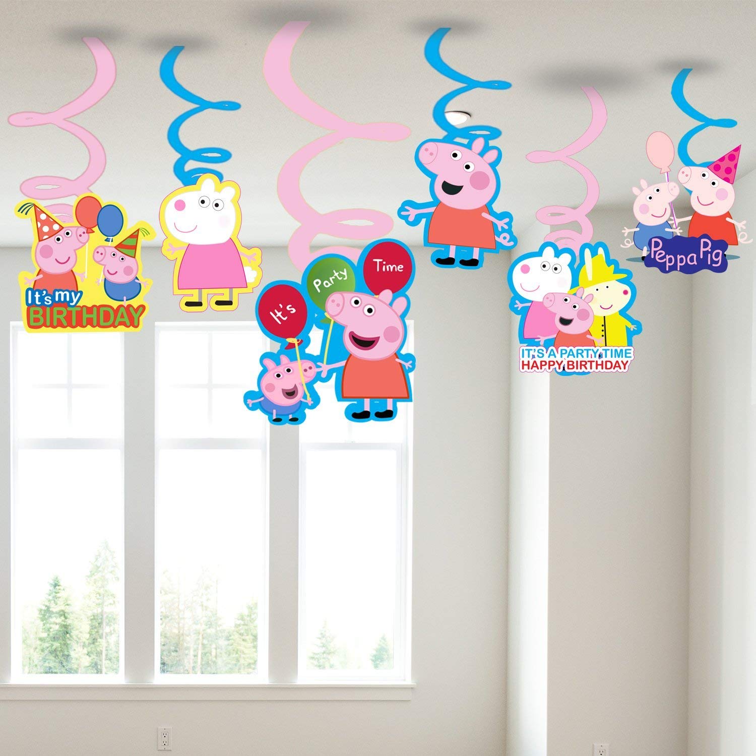 Party Propz Peppa Pig Swirls Hanging Set Of 6 Peppa Pig Party
