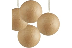 Paper Mache Round Ball Ornaments - Pack of 6 DIY Premade Papier Mache 2-1/2 inch Ornament Balls to Paint Decoupage and Decorate for Christmas Tree Decorating. by Factory Direct Craft