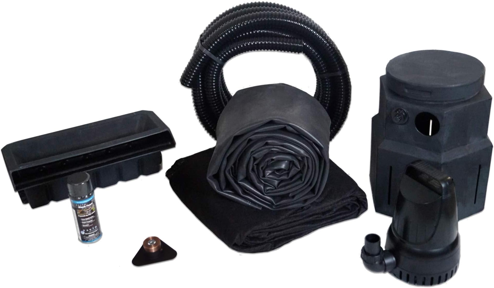 HALF OFF PONDS PondBuilder Cascade 3300 Pond Free Waterfallfall Kit, with 10 ft by 25 ft EPDM Liner and 3,300 GPH Submersible Pump - PSP0