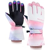FEILOONG Winter Ski Gloves Women, Snow Gloves Waterproof Windproof Thermal Warm Touchscreen for Snowboarding Skiing Running Cycling