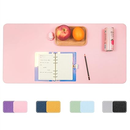 Amazon Zywjuge デスクマット マウス対応 レザー 学習机 マット 両面 マウスパッド 大型 おしゃれ テーブルマット 滑り止め 防水 Pu 80 40cm ピンク パープル デスクマット 文房具 オフィス用品