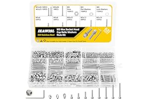 631Pcs M3 Screws and Nut Assortment Kit, 304 Stainless Steel Metric Hex Socket Head Cap Screws Nuts Washers Kit - M3*6/8/10/1
