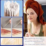 YHQZ 400 Pcs Cotton Swabs Wood Sticks Cosmetic Makeup Eyebrow Tip view 7