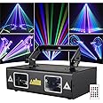 WorldLite Stage Party Lazer Light 3D RGB Full Color with DMX512, Music Sound & Remote, Great for Club Party Disco Lights Bar Wedding DJ Stage Lighting