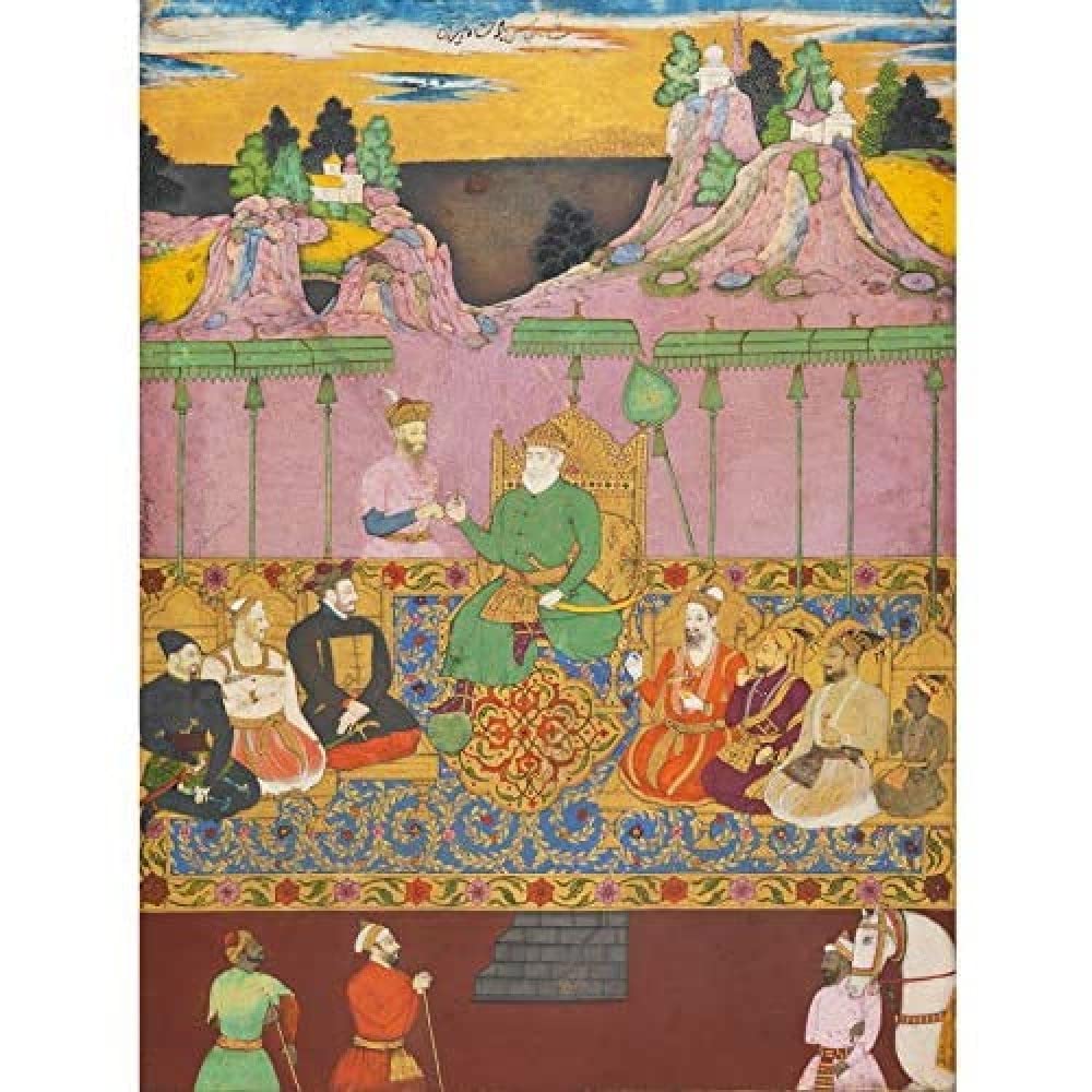 Artery8 Muhammad The House Of Bijapur Mughal Painting Art Print Canvas Premium Wall Decor Poster Mural