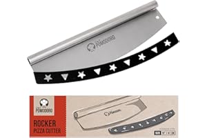 Chef Pomodoro 16 Inch Pizza Cutter Rocker Blade – Stainless Steel Rocking Pizza Cutter Knife with Cover – Professional Pizza 
