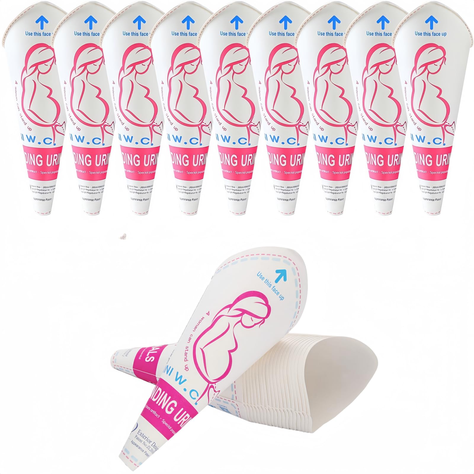 flintronic Urinal for Women, Pack of 50 Portable Women's Urinal, Disposable Paper Urination Device Cup for Camping, Travel, Hiking, Wounded, Pregnant