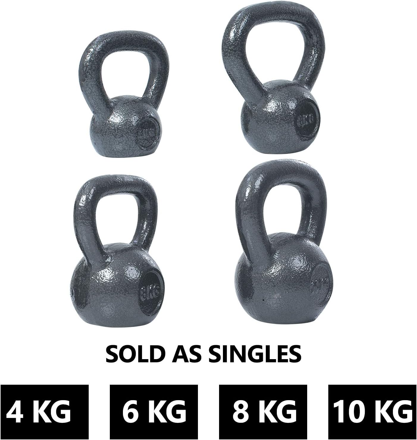FITSY® Solid Cast Iron Kettlebell Dumbells (Imported)