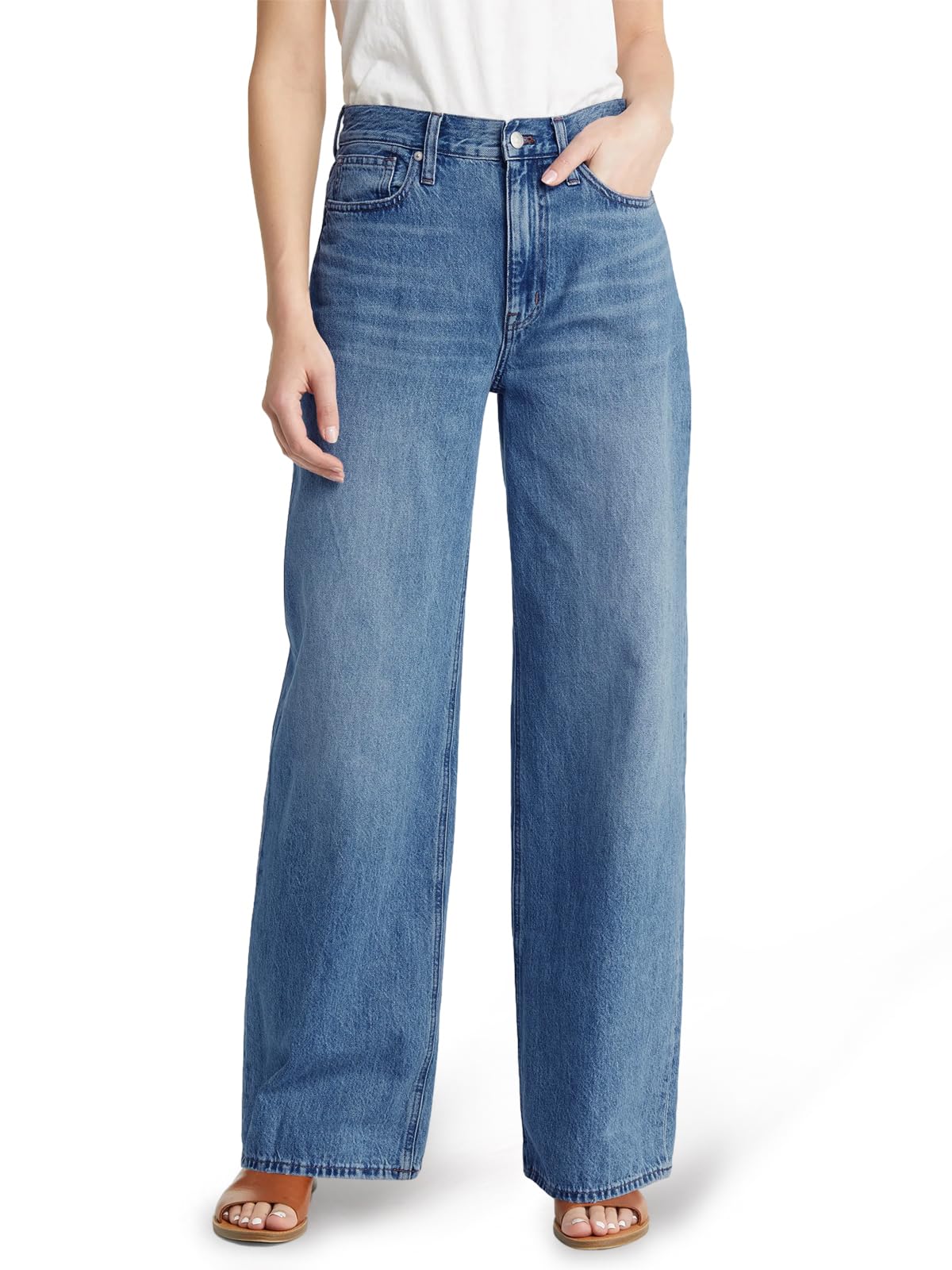 Women’s High-Waisted Wide Leg Light Denim Jeans main image 0