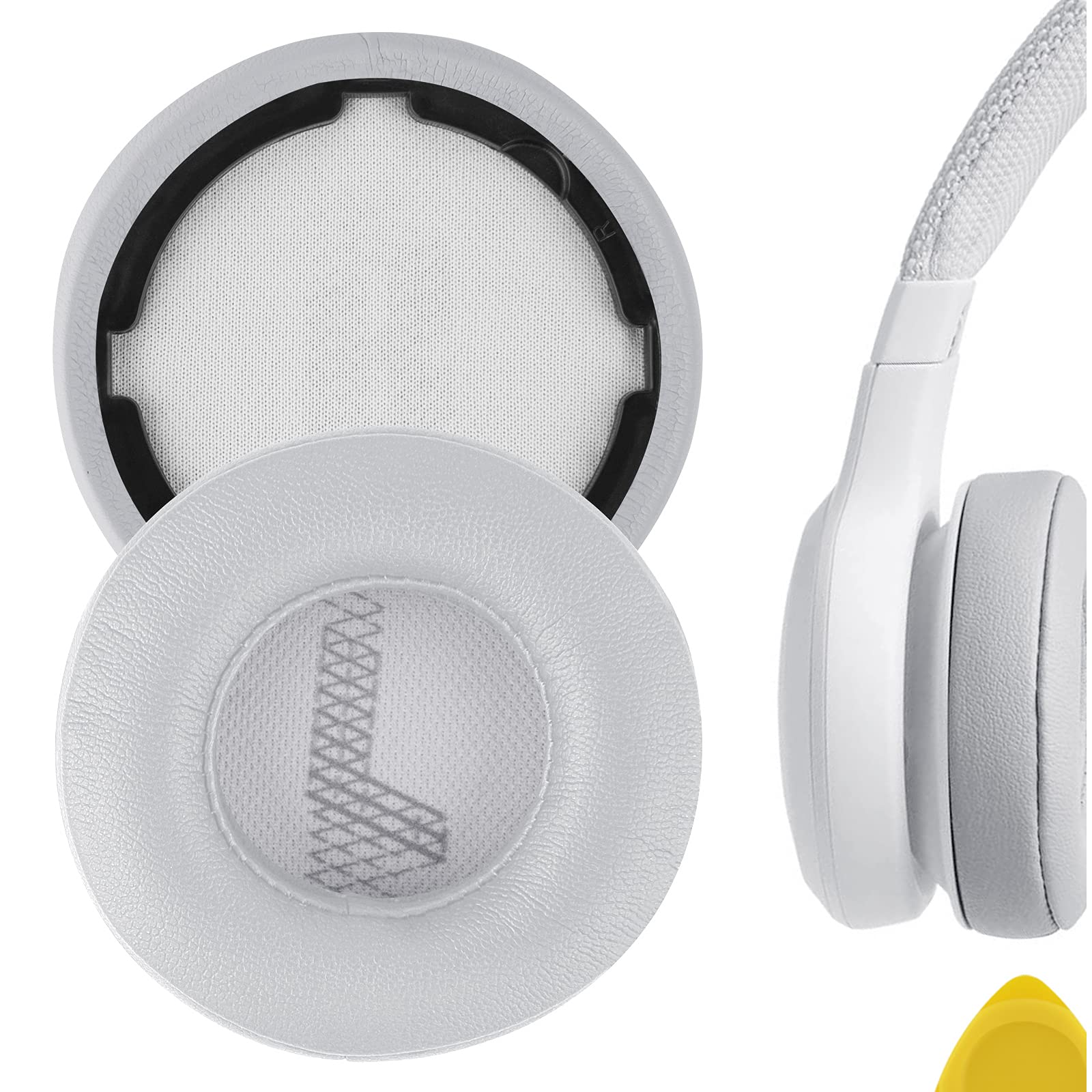 Geekria Replacement Ear Pads for JBL LIVE 400BT Headphones Ear Cushions, Repair Parts (Grey)