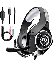 Beexcellent GM-1, Cuffie Gaming con cancellazione del rumore, microfono e controllo Volume, Jack 3.5mm, Grigio