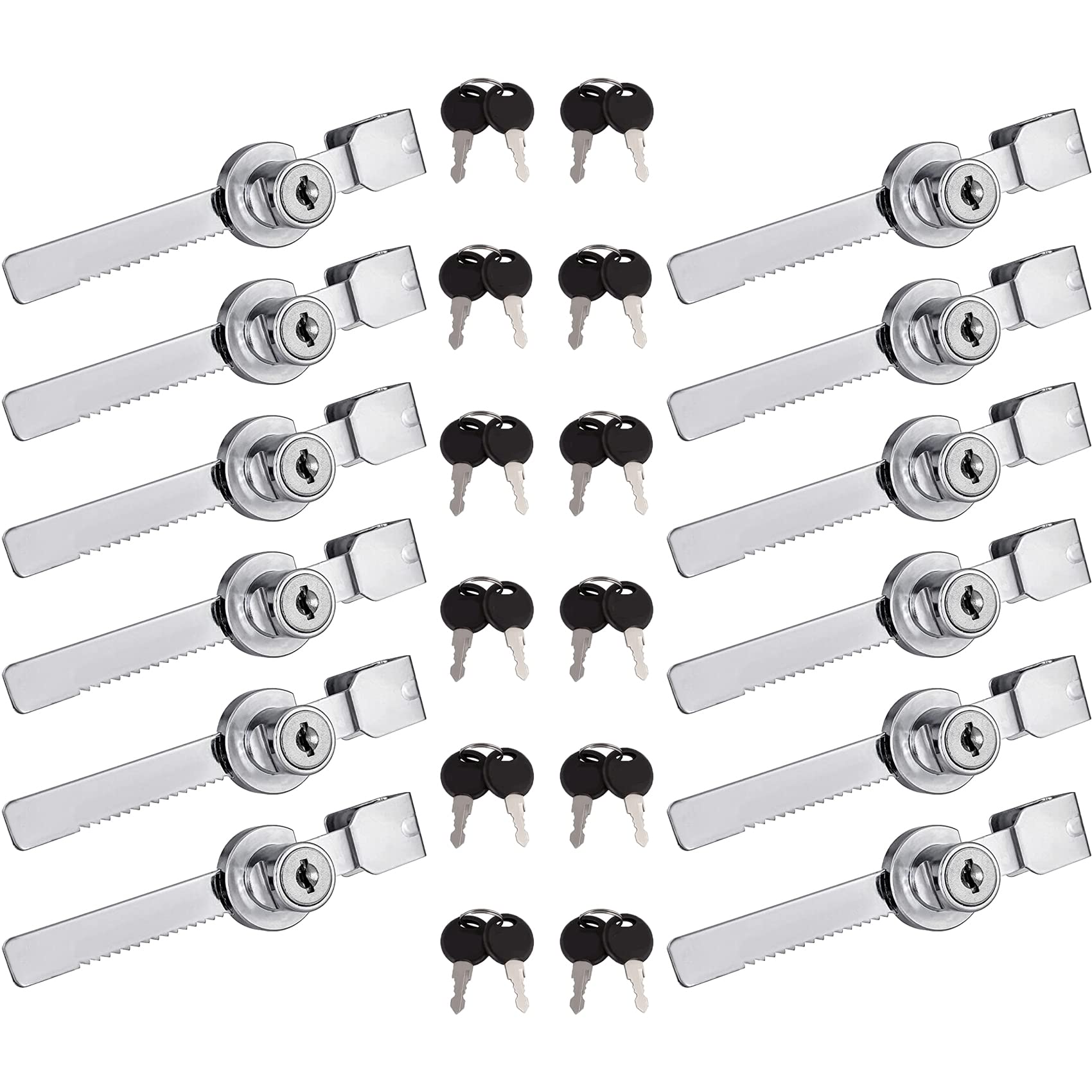 Photo 1 of 12Pack Display Case Lock Showcase Lock for Sliding Glass Door with 24 Keys (Keyed Alike)