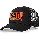 Great for Grandpa, Papa Gifts from Grandkids - Black Trucker Hat with Vintage Leather Patch