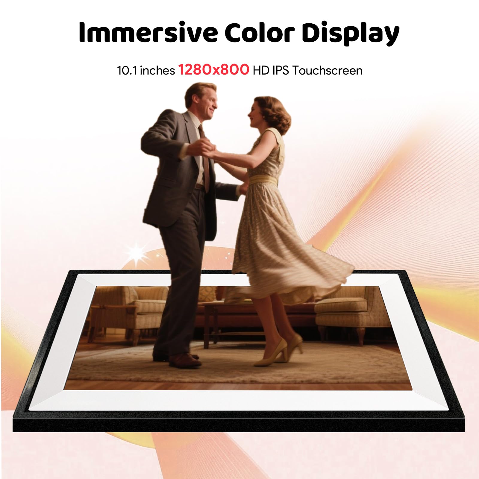 Frameo 10.1 Inch WiFi Digital Picture Frame, Photo Frame Electronic HD IPS Touch Screen 1280x800 32GB, Wall Mountable Smart Cloud Slideshow, Send Photos from Your Phone Anywhere, Gifts for Parents