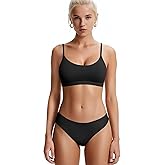 Vertvie Womens Wireless Bralettes Cami Bras Unlined Seamless No Underwire No Padding Scoop Neck Comfort T Shirt & Sports Bra