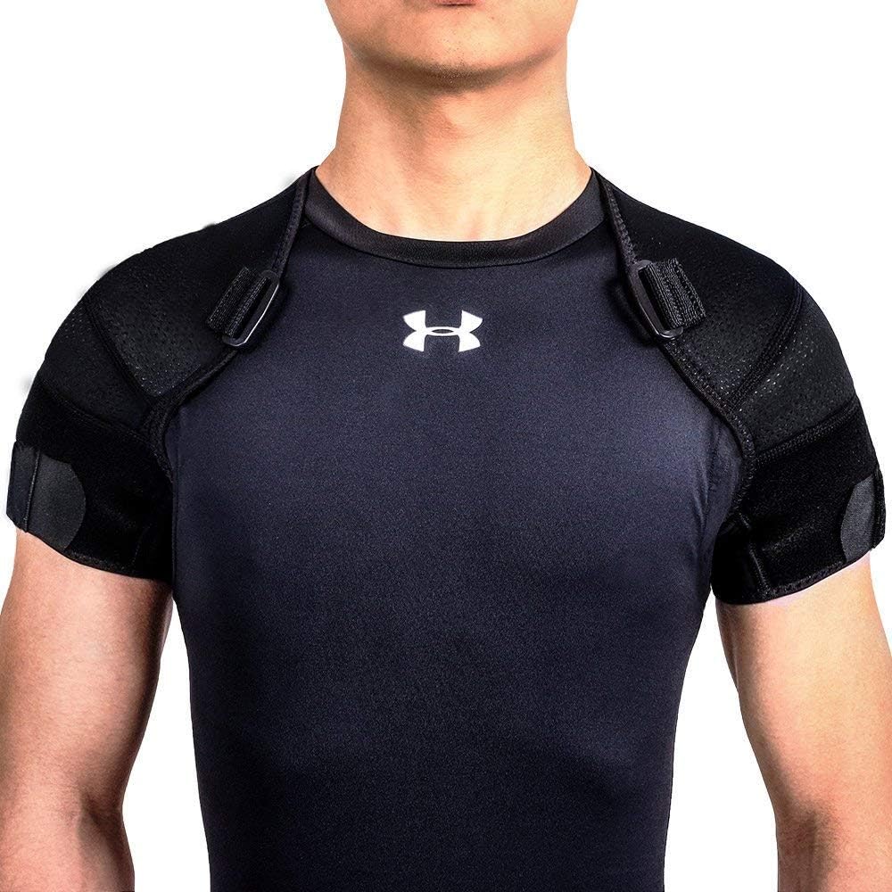 Kuangmi Double Shoulder Support Brace Strap Wrap Neoprene Protector (XX-Large): Health & Personal Care
