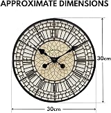 HomeZone Outdoor Wall Clock 30cm Big Ben Roman Numeral Waterproof Quartz view 2