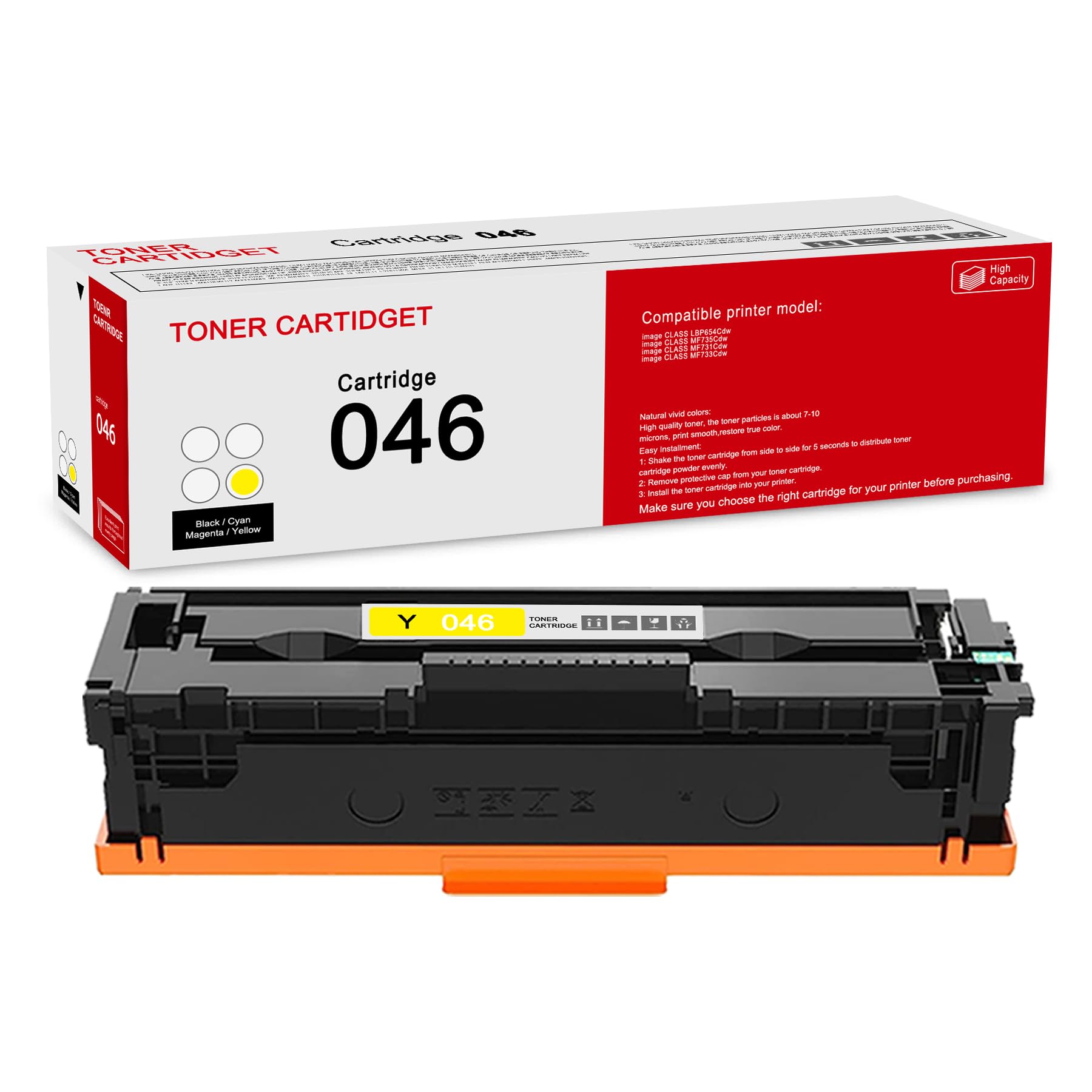 Photo 1 of 1 Pack 046 1247C001AA Yellow Toner Cartridge: Compatible CRG 046 1247C001AA Replacement for Canon Color Image Class LBP654Cdw MF733Cdw MF735Cdw MF731Cdw Printer