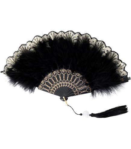 Amazon.com: Huralona 1920s Vintage Style Folding Handheld Flapper