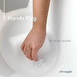 Shnuggle Newborn Baby Bath Taupe Beige with Bum Bump Headrest Plug view 4