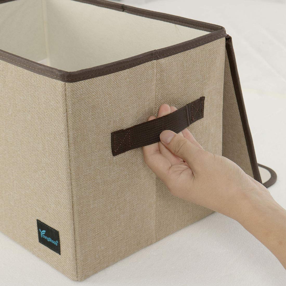 Piccocasa Storage Bin With Lid 14 4x9 8x9 8 Inch Orange Foldable