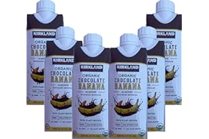 Organic Milk & Shelf Stable Vegan Chocolate Banana with Plant Protein Dairy Free, Almond Milk Beverage Kirkland Signature Banana Milk Bundled with BETRULIGHT Fridge Magnet - (11 FL oz Each) - 6 Pack