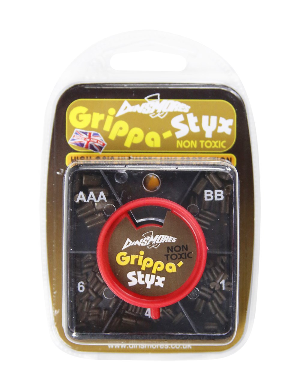 Dinsmores 5 Way - GRIPPA STYX - Non-Toxic - Super Soft - Fishing Shot, Brown