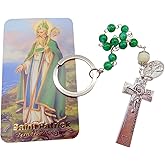 Westmon Works St Patrick One Decade Penal Rosary Chaplet Glass Beads and Metal Pendant with Irish Prayer Card Catholic Gift Set