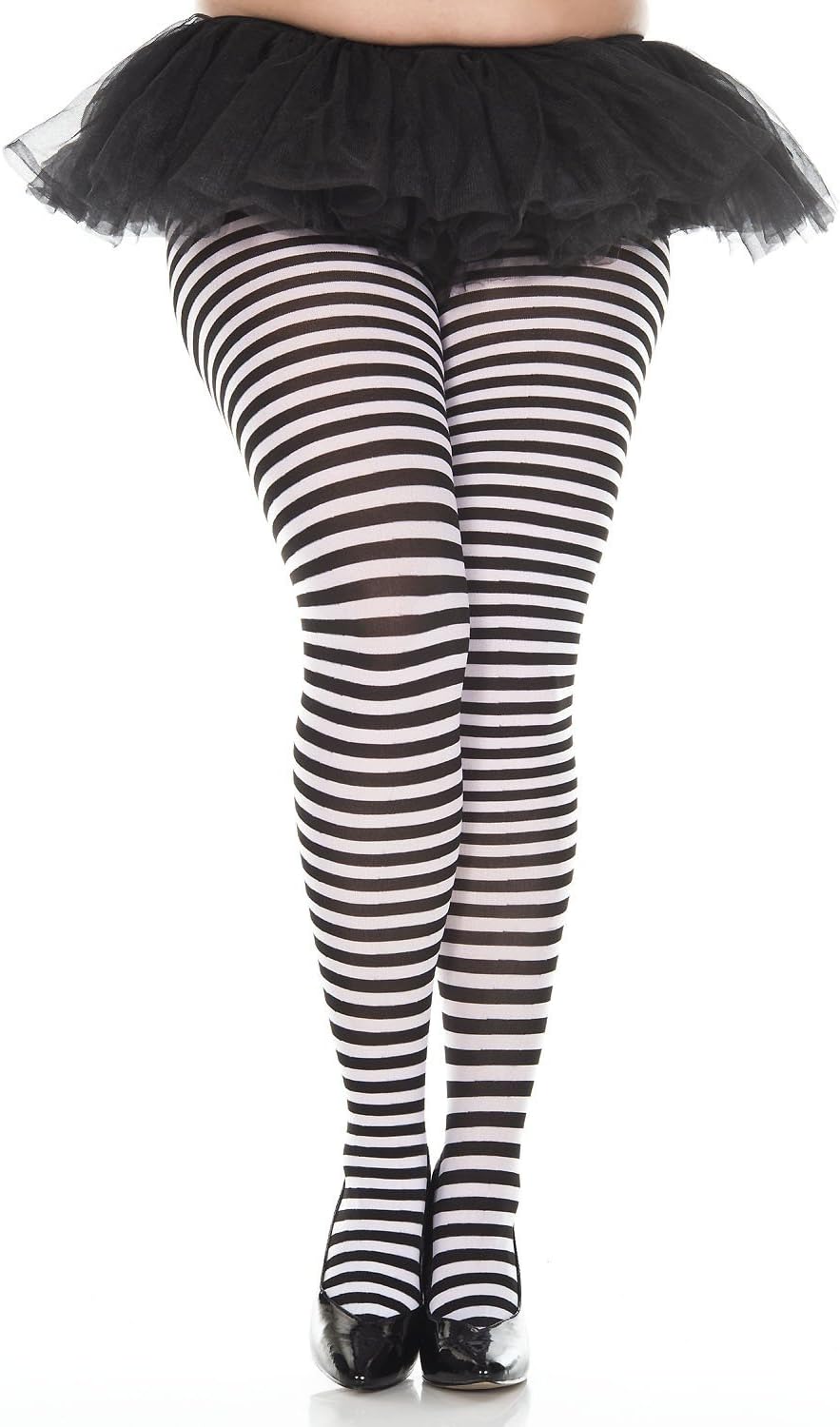 black and white striped leggings plus size