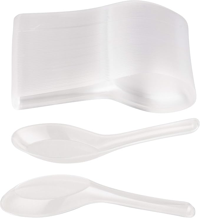 200Pack Chinese Soup Spoons Disposable Plastic Asian